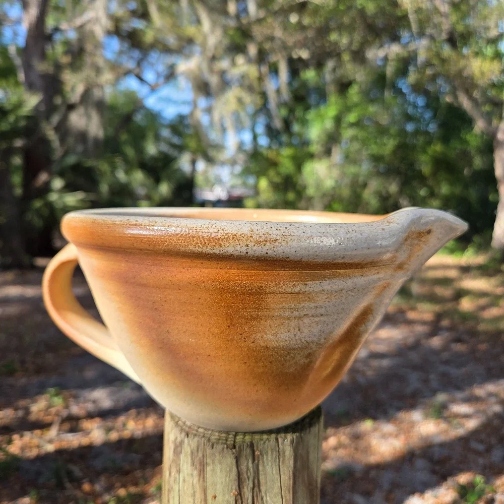 Handmade Stoneware Measuring 5‎ Cup Handle: Buck Pottery, Gruene Texas Signed